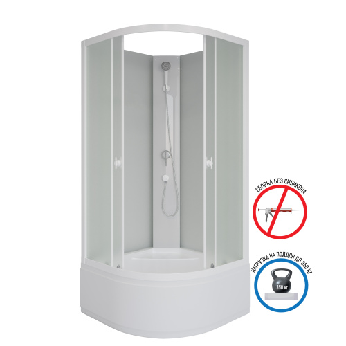 Душевая кабина Niagara Promo P100/40/MT/BK 100х100 четверть круга без крыши ориентация универсальная